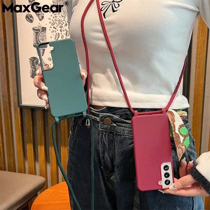 Funda cruzada con correa y cordón para Samsung Galaxy S26 S25 Edge S24 S23 S22 S21 S20 FE Plus Note 10 20 Ultra A41 A21S 5G, funda suave - imagen 2
