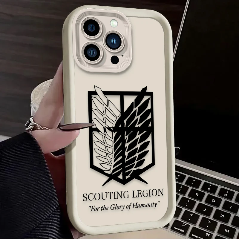 Funda de Anime Attack On Titan para iPhone 13 17 Air 16 16E 15 14 12 11 Pro Max X XS X S Max XR SE 2020 SE4 7 8 funda de silicona - imagen 3
