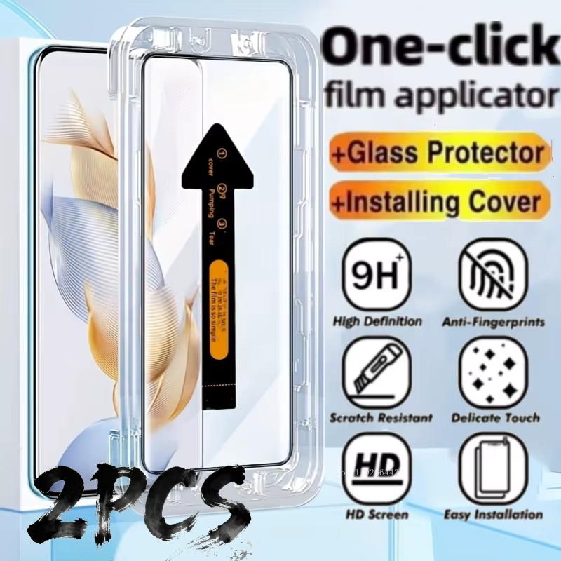 2 uds vidrio templado para Honor Magic 7 Pro Protector de pantalla de instalación sin polvo para Honor Magic 6 5 7 Lite HD película para Magic 7