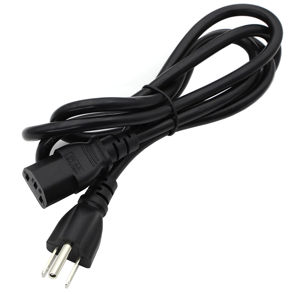 1,5 m US NEMA 5-15P a IEC C13 Cable de alimentación de CA 3 pines enchufe de EE. UU. Cable de alimentación Universal 10A 125V Cable de extensión negro 18AWG 1 ud. - imagen 2