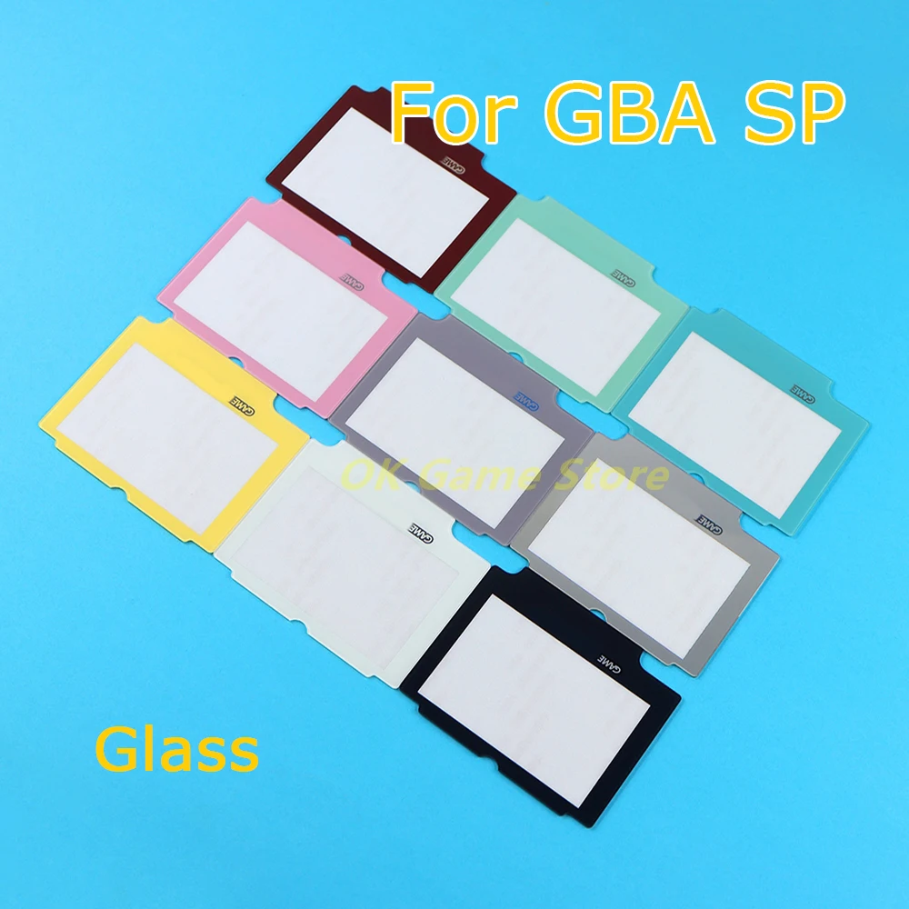 Reemplazo de cubierta de Panel de protección de lente de pantalla LCD de vidrio colorido para consola de juegos GBA SP, 1 ud.