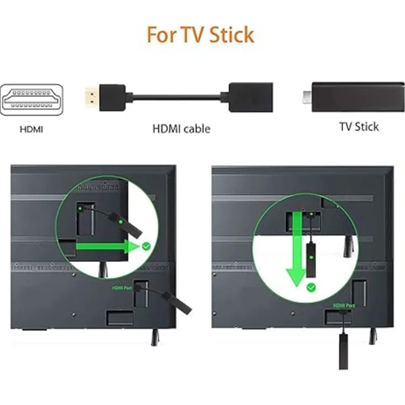 Adaptador giratorio macho a hembra compatible con HDMI de 10cm, extensión chapada en oro, convertidor para Google Chrome Cast, Roku Streaming Stick - imagen 4