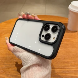 Funda de teléfono transparente a prueba de golpes de lujo para iPhone, 15, 14 Plus, 11, 12, 13 Pro Max, 13, silicona suave resistente, parachoques, cubierta dura transparente