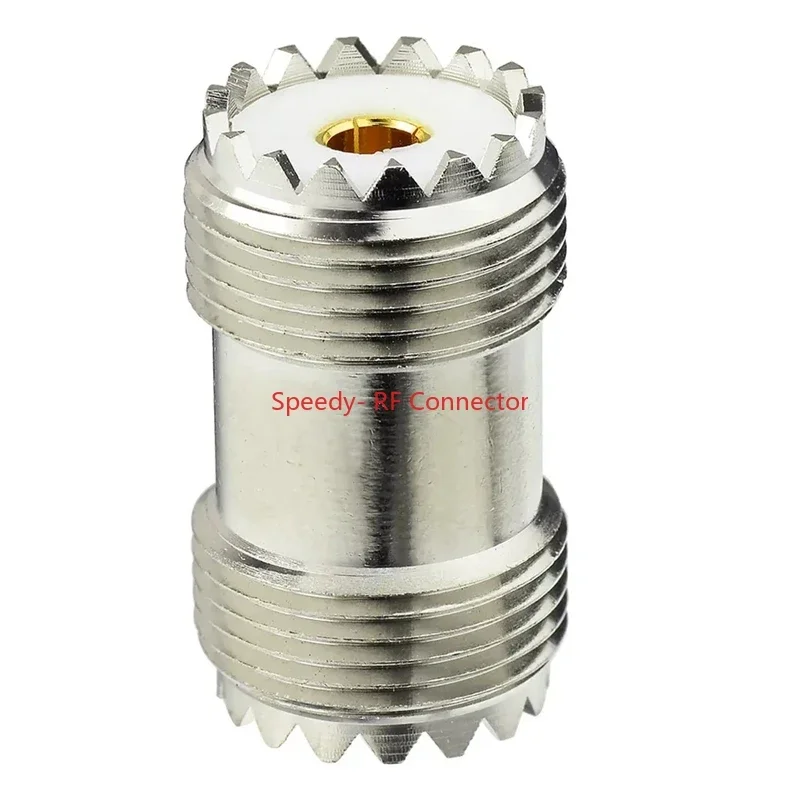 Conector recto UHF SO239 SO-239 hembra UHF hembra 2x adaptador doble para UHF PL259 macho coaxial latón entrega rápida - imagen 2