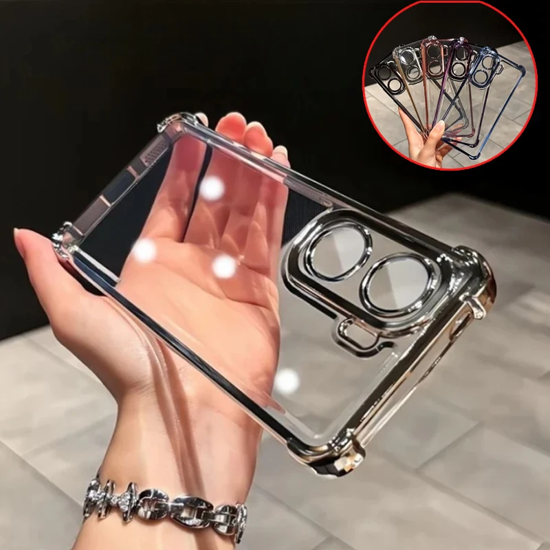 Para VIVO IQOO Neo 10 Pro Plus 9 Pro 9S chapado cuatro esquinas funda antigolpes protección de lente cubierta protectora de silicona parachoques