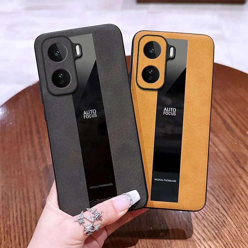 Funda para IQOO Neo 11, piel de oveja de lujo, textura de cuero PU, antideslizante, suave, a prueba de golpes, para VIVO IQOO Neo11, Capa de parachoques