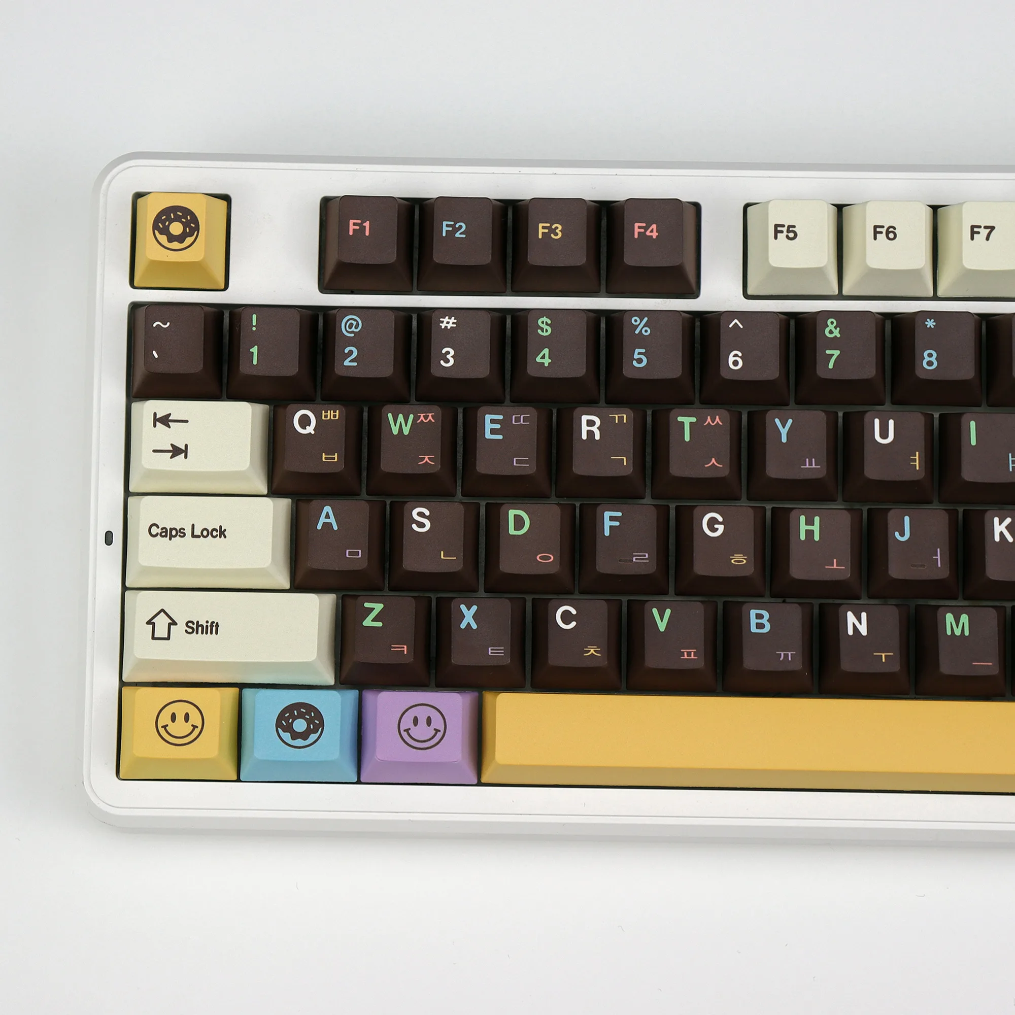 KBDiy Donuts Keycap coreano cereza perfil PBT Keycaps personalizado Alice Split Space 7U ISO para teclado mecánico inalámbrico Bluetooth - imagen 3