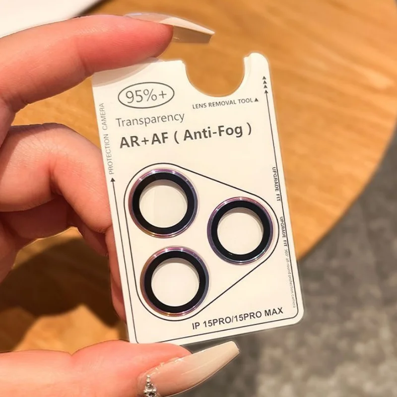 Protector de cámara brillante de Color Original, 2-3 Uds., para 17 16 15 14 Pro Max Plus 12 13 Mini anillo de Metal, película de tapa de lente de vidrio templado - imagen 3