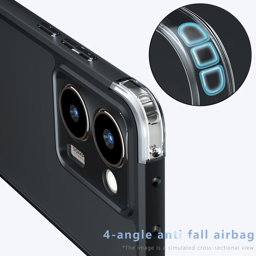 Funda para Realme P3 Ultra a prueba de golpes piel esmerilada sensación mate PC TPU cubierta transparente para Realme P3 Ultra - imagen 4