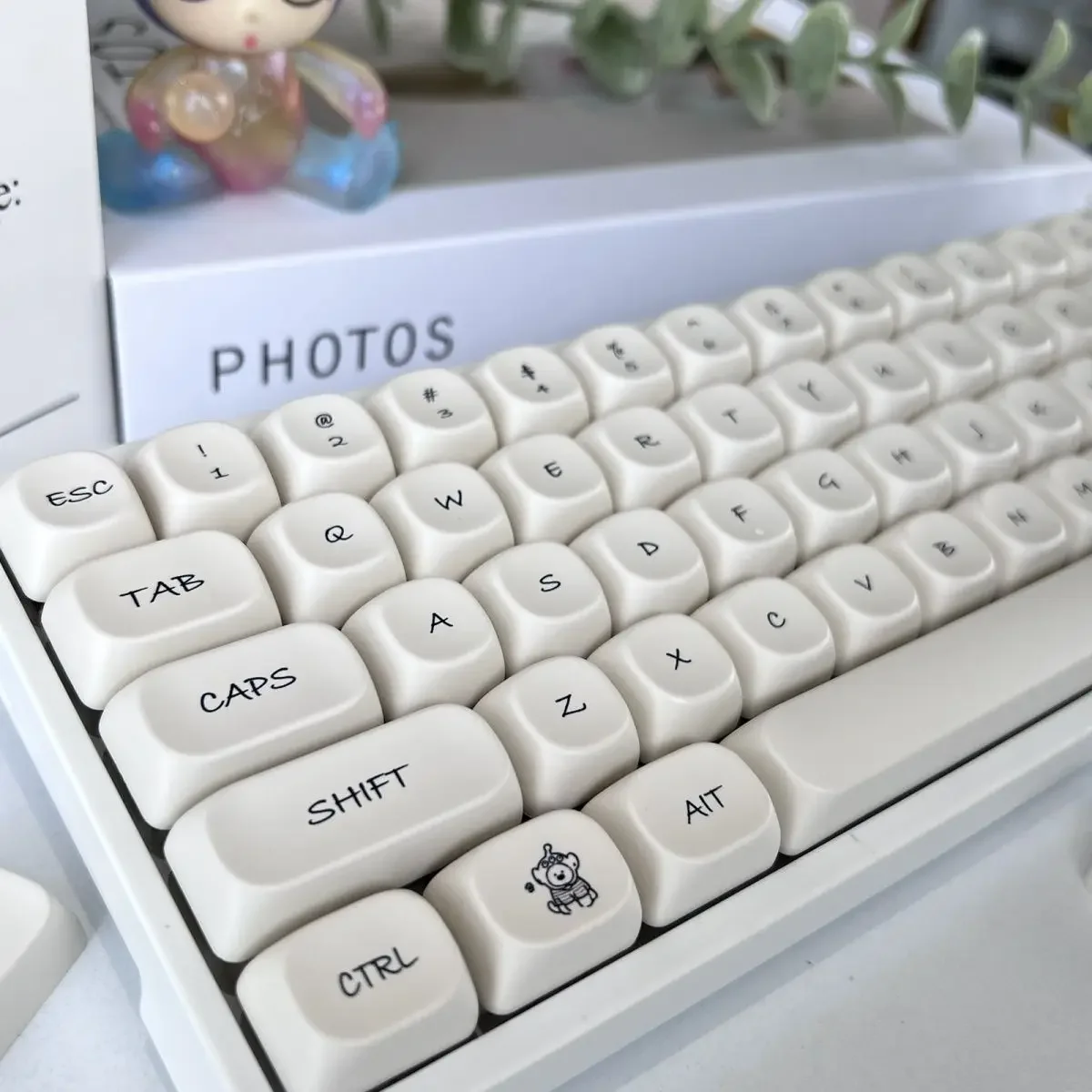 Juego de teclas con temática de perro lindo, teclas de teclado simples de sublimación PBT, perfil MOA personalizado, accesorio de teclado mecánico