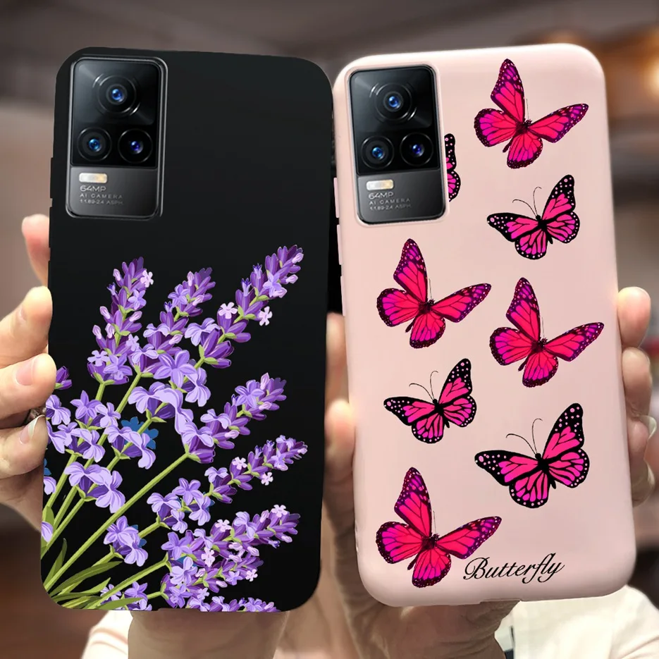 Funda de silicona suave para Vivo V21, carcasa trasera con dibujos animados de flores para teléfono móvil - imagen 3