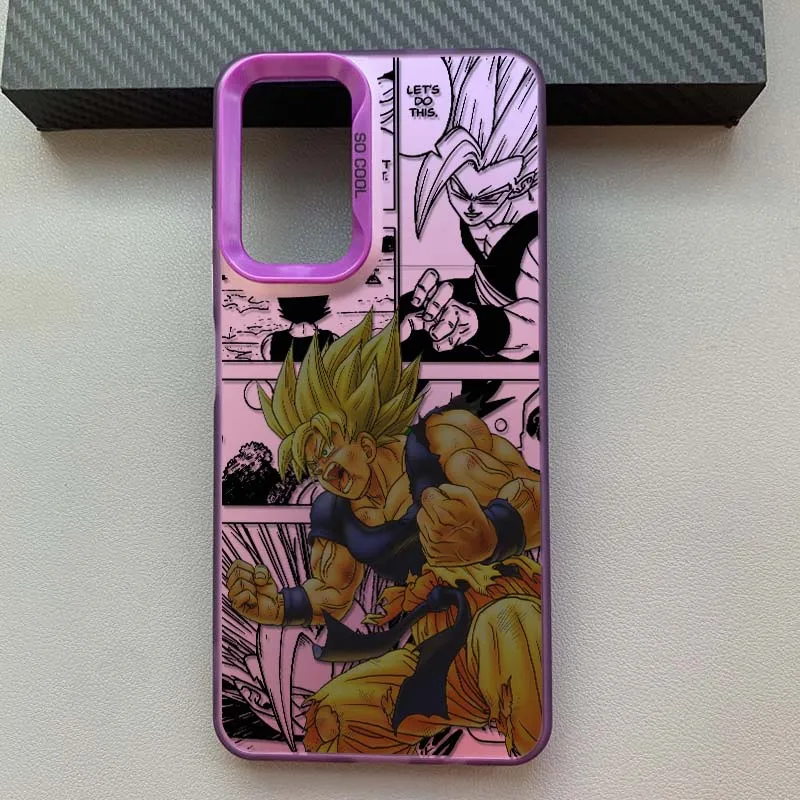 D-Dragon Ball Art Son Goku funda divertida para Redmi Note 14 13 12 11 10 9 8 Pro Plus funda de teléfono plateada colorida - imagen 5