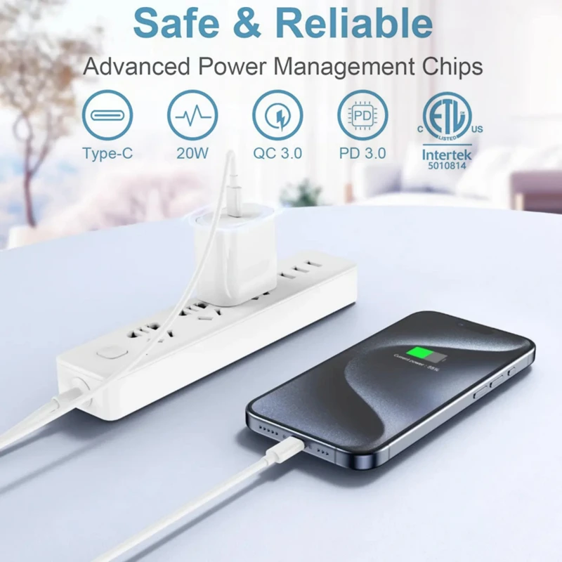 Cargador de pared rápido PD de 20W para iPhone 16 15 14 Plus 13 12 11 Pro Max X XR XS 8 cargadores USB-C de carga rápida UE EE. UU. con caja al por menor - imagen 5