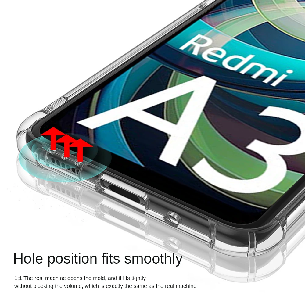 Funda para Xiaomi Redmi A3 4G, carcasa protectora antigolpes, transparente, TPU - imagen 4