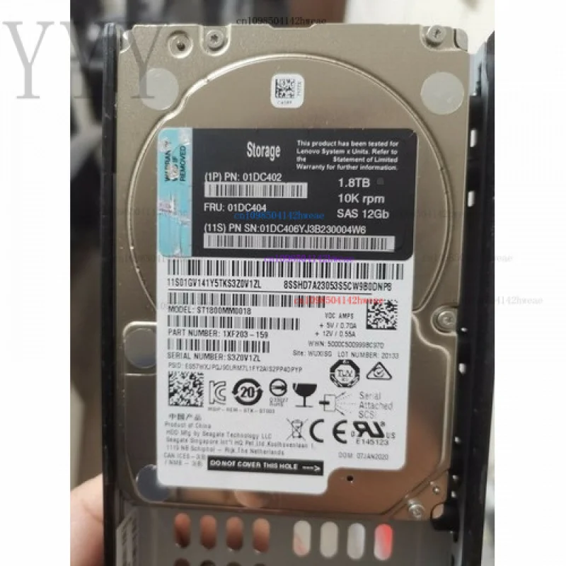 95% nuevo para lenovo DS6200 4200 2200 1,8 T 10K SAS D1224 01DC402 01DC404 disco duro hdd