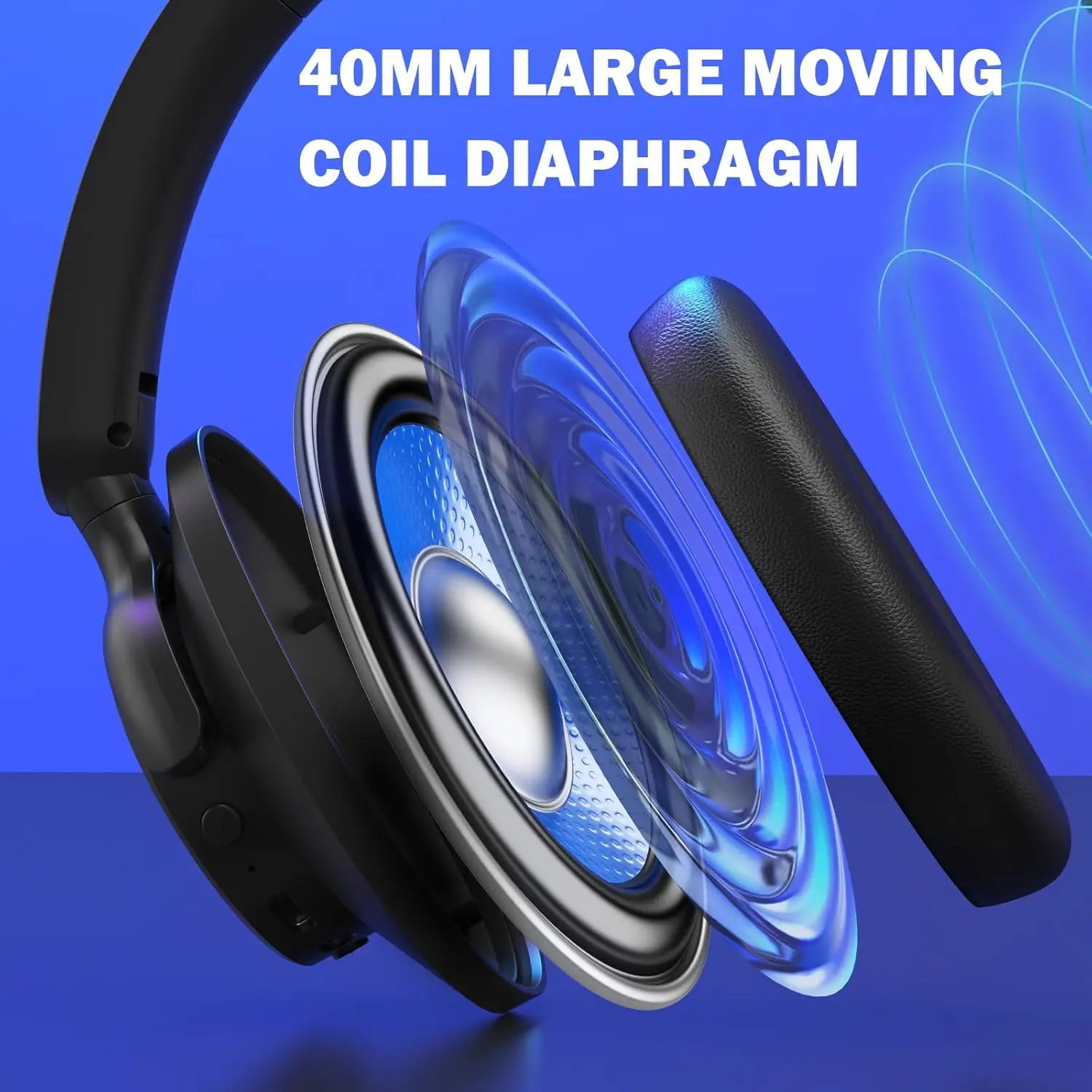 Redragon H610 Auriculares inalámbricos para juegos BT 5.3 con cancelación de ruido ANC, batería de 50 horas, ligeros, auriculares supraaurales - imagen 4