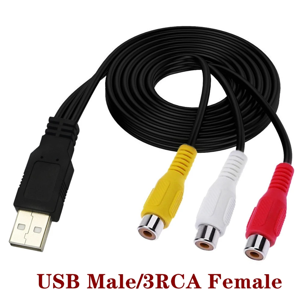 USB Male 3RCA Female