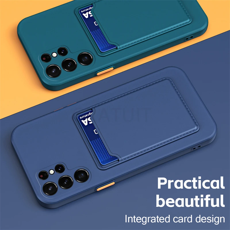 Funda tipo billetera con ranura para tarjetas para Samsung Galaxy S20 FE S23 S22 S21 Ultra A12 A13 A51 A52 A53 A71 funda trasera de silicona suave a prueba de golpes - imagen 5