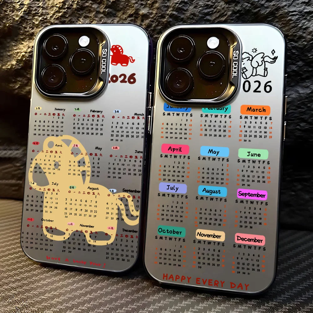2026 nuevo calendario mate funda de teléfono para Oppo A6 F31 A5x A5 A3x A60 A79 A98 A78 A58 A38 A18 A57 A76 A36 A17 A94 A74 F29 Pro 4G 5G