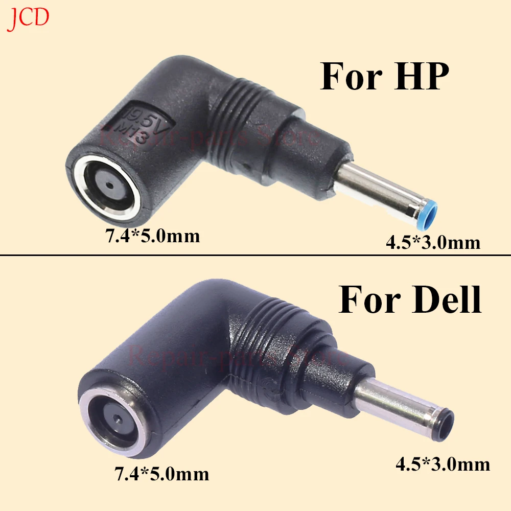 Enchufe adaptador de corriente CC para HP Dell DC Jack 7,4*5,0mm hembra a 4,5*3,0mm macho con convertidor de pines para ordenador portátil