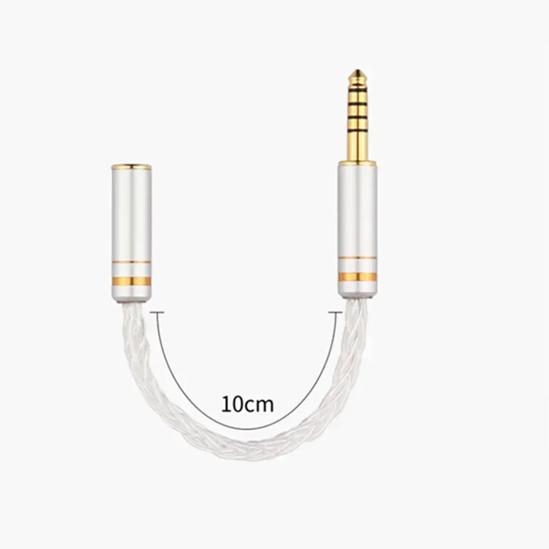 Adaptador de Cables de Audio 4N OCC 2,5mm 3,5mm 4,4mm convertidores macho hembra Cable auxiliar de auriculares de 8 hebras para auriculares con tarjeta de sonido MP3 - imagen 5