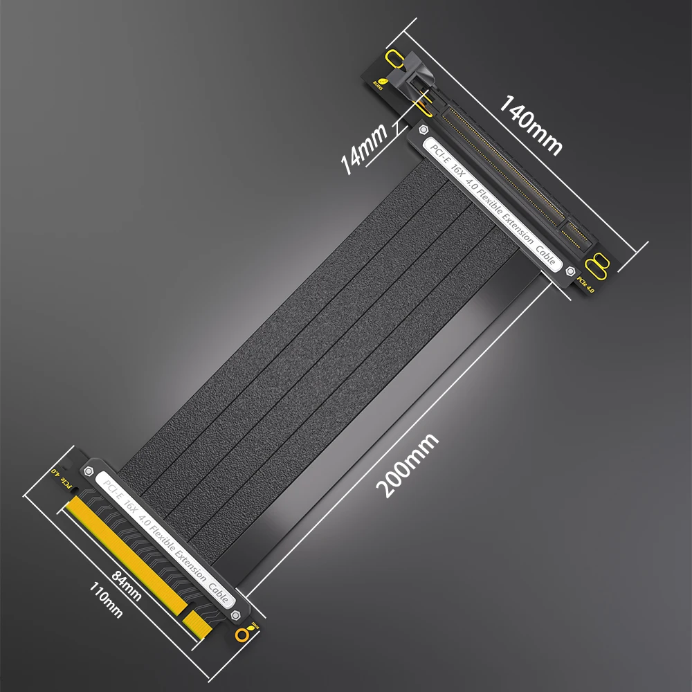 Cable de extensión PCIE 4,0, Cable elevador extensor PCIE 4,0 X16, alta blindaje, propiedad eficiente para soporte GPU de tarjeta gráfica - imagen 5