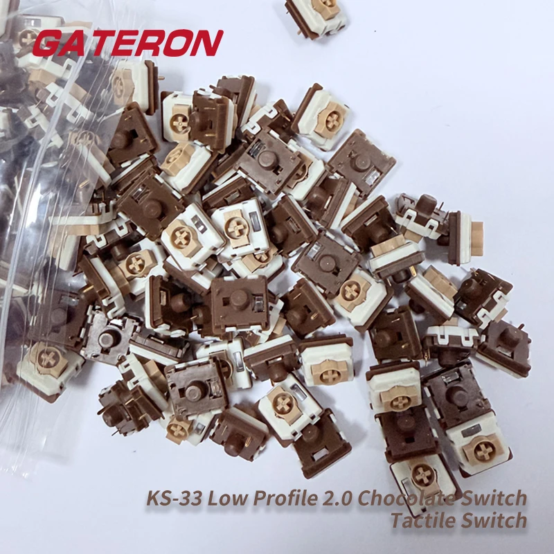 Gateron KS-33 interruptor de teclado de Chocolate 2,0 de perfil bajo 3 pines RGB personalizado DIY Teclado mecánico de intercambio en caliente para juegos de oficina - imagen 2