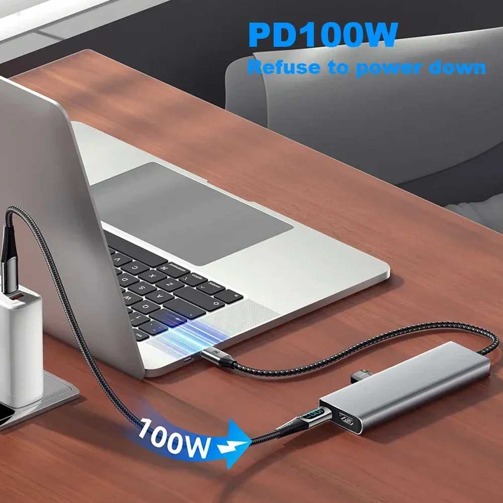 Hub USB 8 en 1 con función de almacenamiento de disco M.2 SATA NVME SSD carcasa tipo C a estación de acoplamiento Compatible con HDMI para Macbook Pro - imagen 3