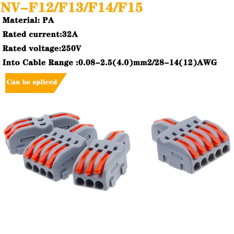 Conector de cableado rápido 1 en salida múltiple, divisor Universal, cable de cableado Push-in, bloque de terminales doméstico a tope combinado SPL 222 - imagen 2