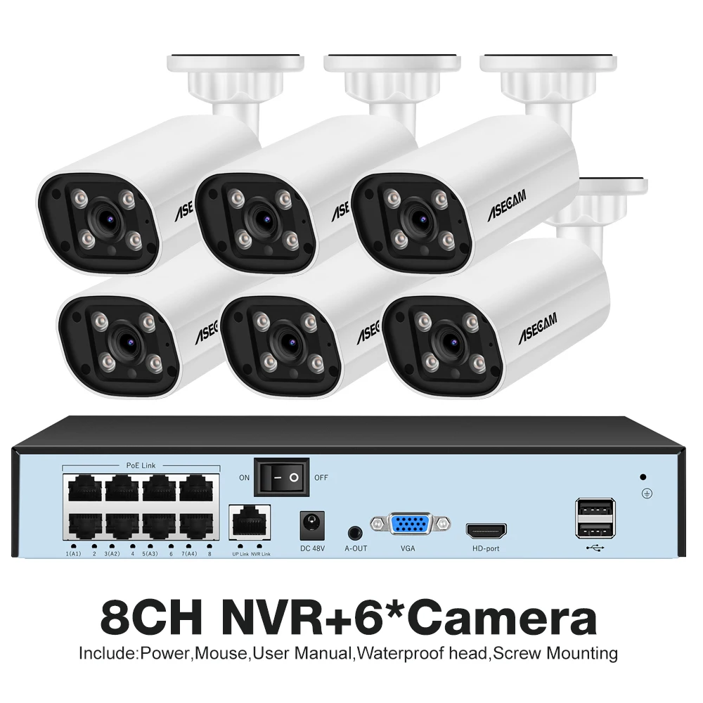 8CH NVR and 6 Camera