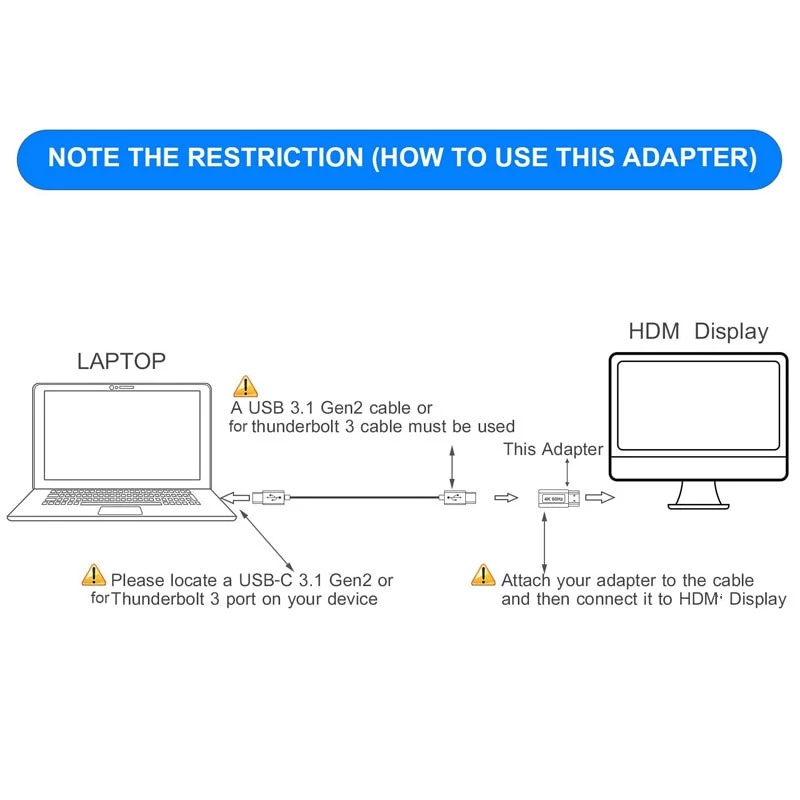 Adaptador USB tipo C hembra a HDMI Compatible con DP macho, convertidor de enchufe USB C 4K 60Hz para conector de portátil y portátil - imagen 5