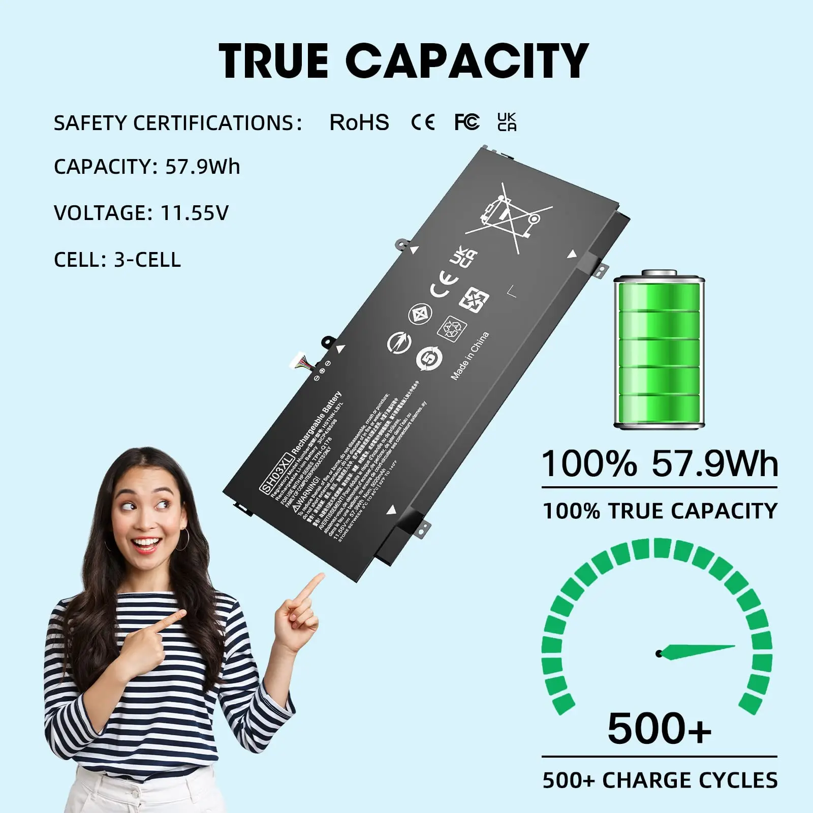 SH03XL 859356-855 batería para HP Spectre X360 13-AC0XX 13-AC023DX 13-AC033DX 13-AC013DX 13-AC63DX 13-AC006TU 13-W0XX 13-W013DX - imagen 5