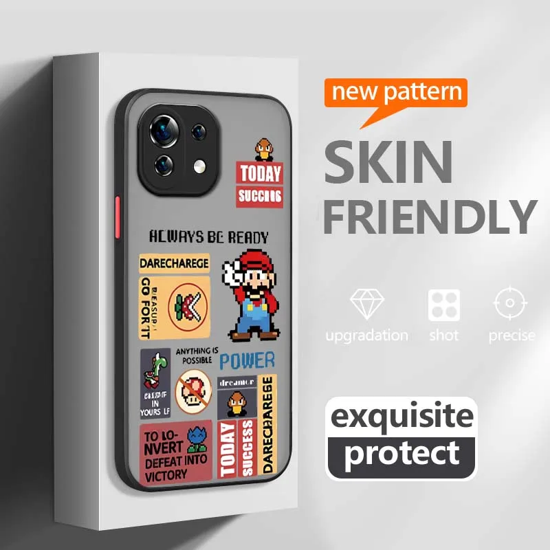 M-Marios arte Popular creativo para Xiaomi 14T 13T 13 12T 12 12S 11T 11 11i 10 10T Ultra Pro Lite funda de teléfono translúcida esmerilada - imagen 4