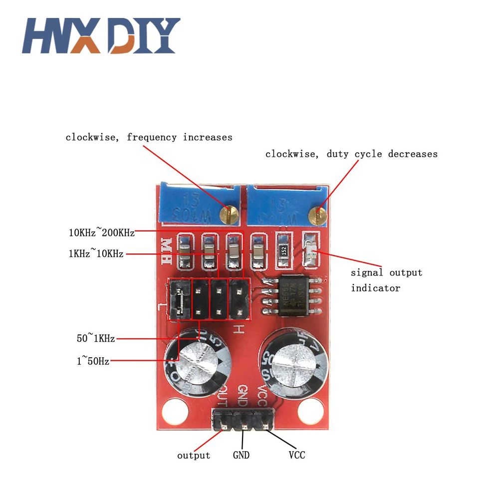5/10 Uds NE555 ciclo de trabajo de frecuencia de pulso módulo ajustable generador de señal de onda cuadrada 5V-12V controlador de Motor paso a paso ne 555 - imagen 2