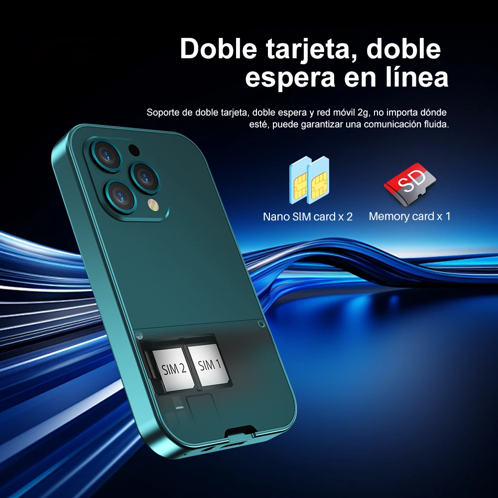 SERVO V9 estilo tarjeta teléfono móvil 2G GSM voz mágica lista negra velocidad Dial Radio FM MP3 Dual SIM botón de espera teléfonos móviles pequeños - imagen 4