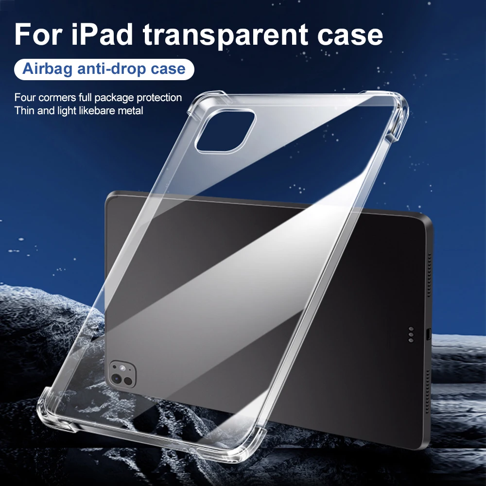 Funda transparente de silicona para iPad A16 11. a 10. a generación 10 9 8 7 iPad Pro 12,9 13 9,7 10,5 Air 13 11 Mini 6 5 4 3 2 1 - imagen 2