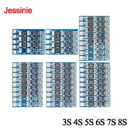 Módulo de placa de protección de cargador de batería de litio, ecualizador de carga PCB, Li-ion, Lipo, BMS 3S 4S 6S 7S 8S, 18650