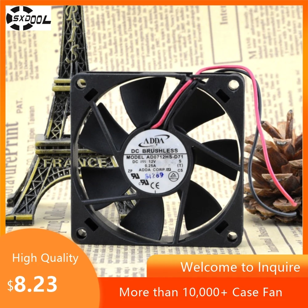 Ventilador con caja de 70 mm y 7 cm para ADDA AD0712HS-D71 7015 DC 12 V 0.25 A Refrigeración axial de 2 cables - imagen 3