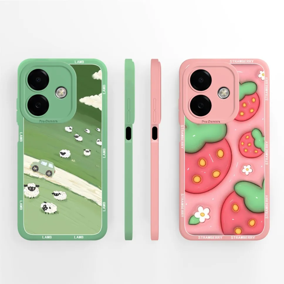 Funda de teléfono para Oppo A3x 4G 5G estilo pastizales protección de cámara funda trasera de silicona suave para OppoA3x 4G 5G Shell - imagen 2