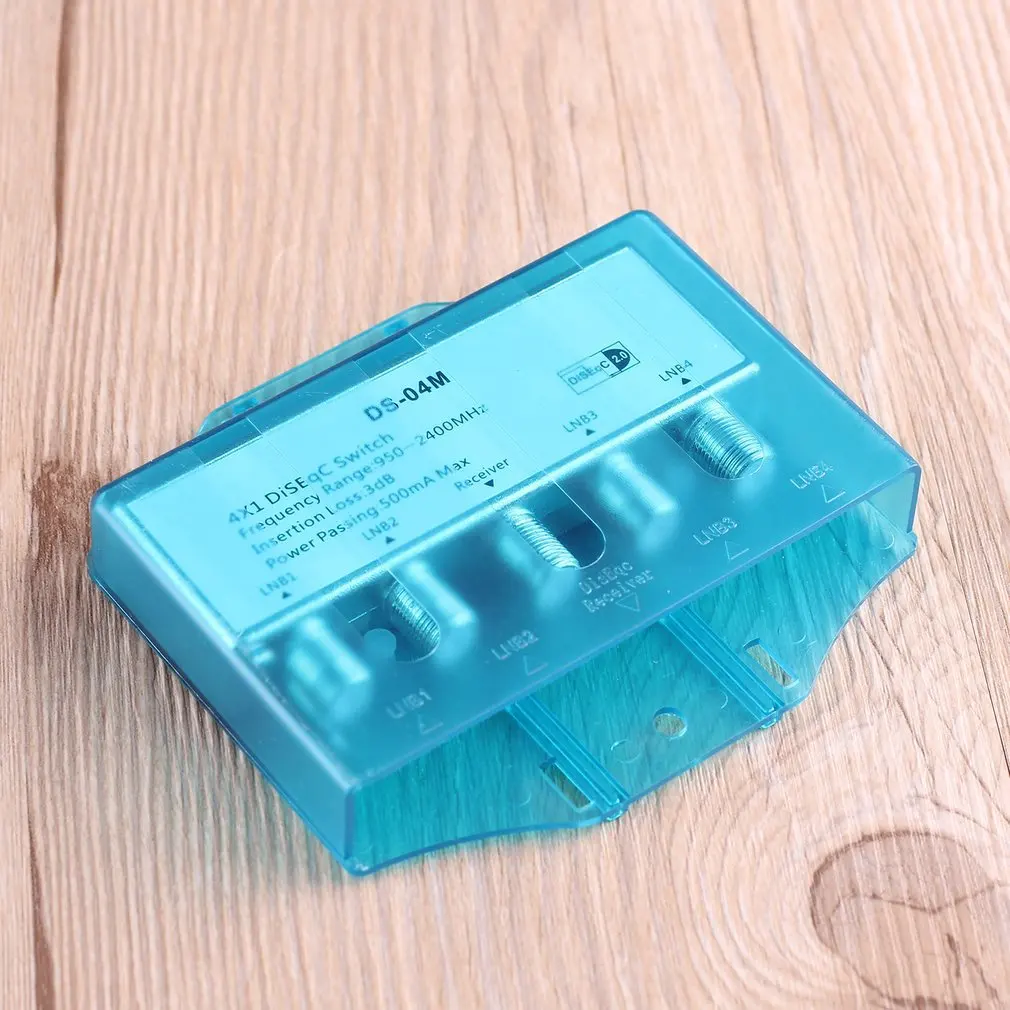 Caliente 950-2400MH DS-04M TV por satélite impermeable 4x1 DiSEqC interruptor antena FTA plato plano LNB multiinterruptor para receptor de TV por satélite - imagen 2