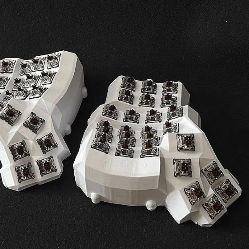 Dactyl Manuform-Kit de teclado dividido curvo 4x6, Teclado mecánico ergonómico dividido con soldadura con cable, accesorios para juegos y oficina - imagen 3