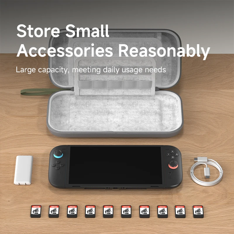 Hagibis Estuche de transporte para Nintendo Switch 2 Estuche de viaje portátil de carcasa dura Bolsa de doble cara para accesorios NS 10 cartuchos de juego - imagen 3