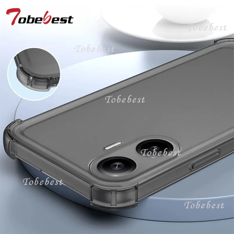 Funda transparente de Airbag a prueba de golpes para Xiaomi POCO X7 Redmi Turbo 4 3 Pro A5 A3, funda trasera de silicona suave de Color caramelo - imagen 4