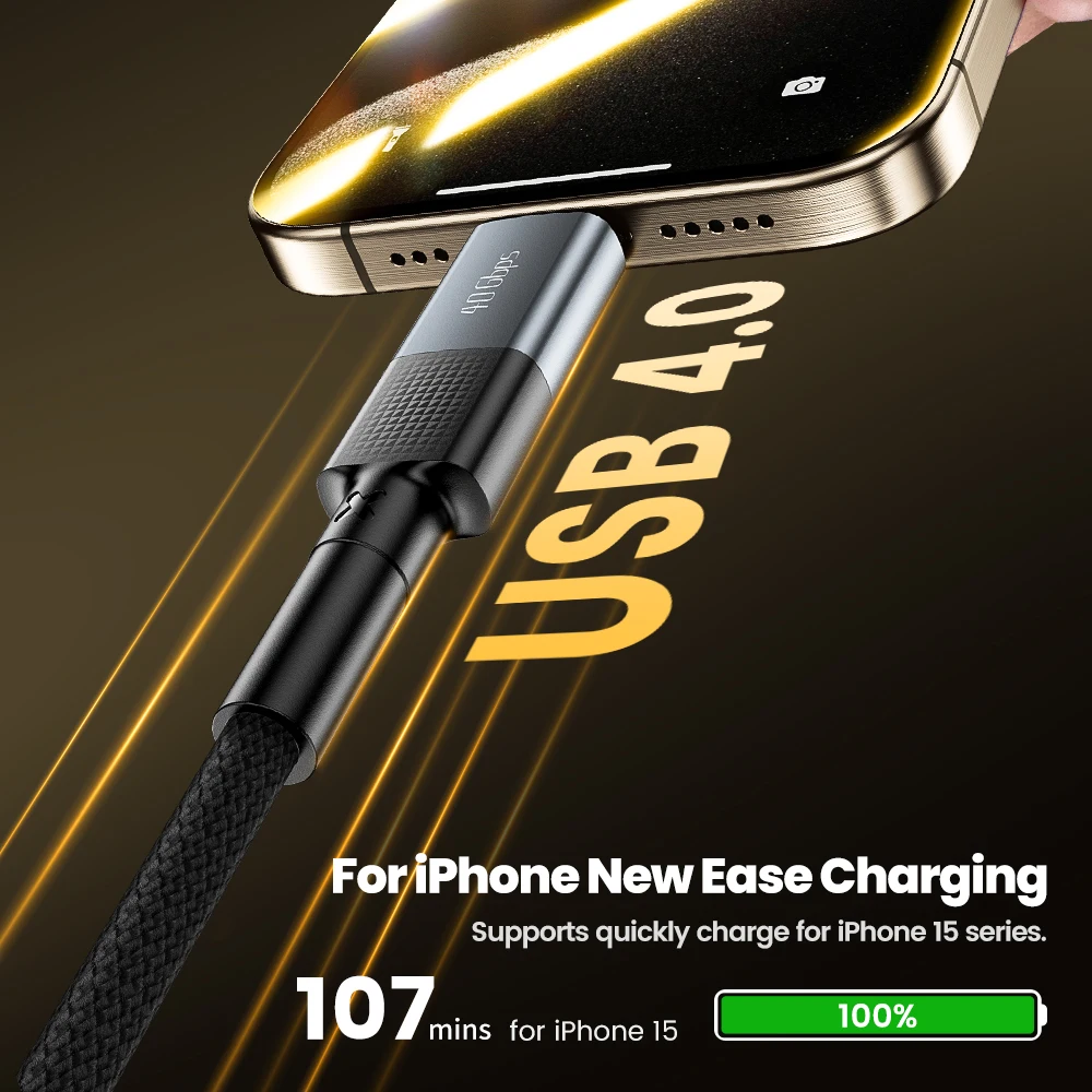 Toocki-Cable USB4.0 Gen3 40bps 8K @ 60Hz, Conector de carga rápida tipo C a tipo C para Macbook, PS5, iPhone 15, Switch, 3, 240W - imagen 2