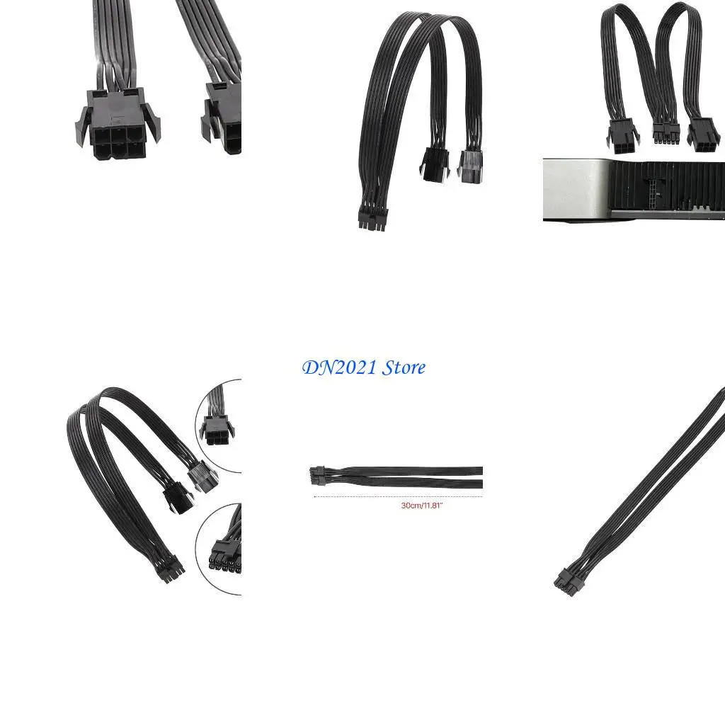 F3KE PCIe5.0 12VHPWR PSU PSU Cable alimentación 2 puertos GPU 6PIN a 12PIN Adaptador suministro alimentación