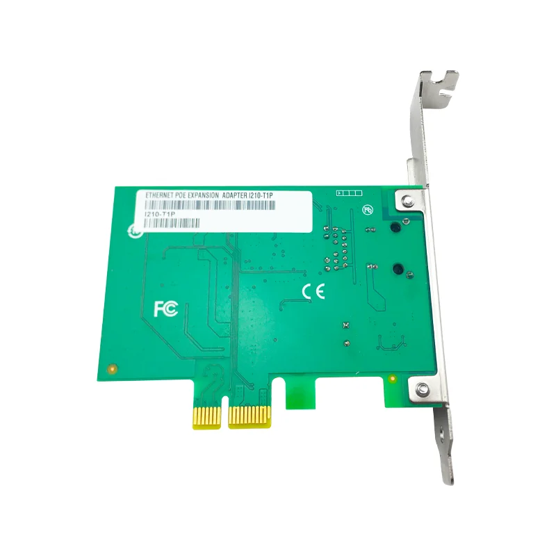 Tarjeta agarradora de marco PoE I210-T1 PoE de 1 puerto RJ45 30W Salida de alimentación 10/100/1000Mbps PCIe 2.1 X1 - imagen 3