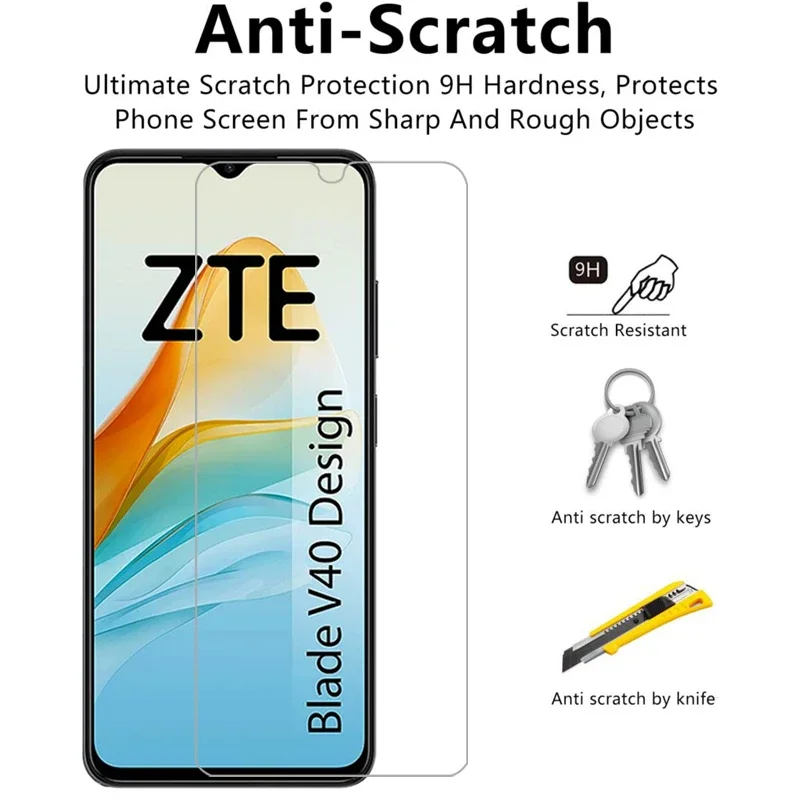 Vidrio templado protector para zte blade v40 protector de pantalla de diseño en bladev40 v 40 40v v40design película de teléfono vidrio 9h zteblade - imagen 4