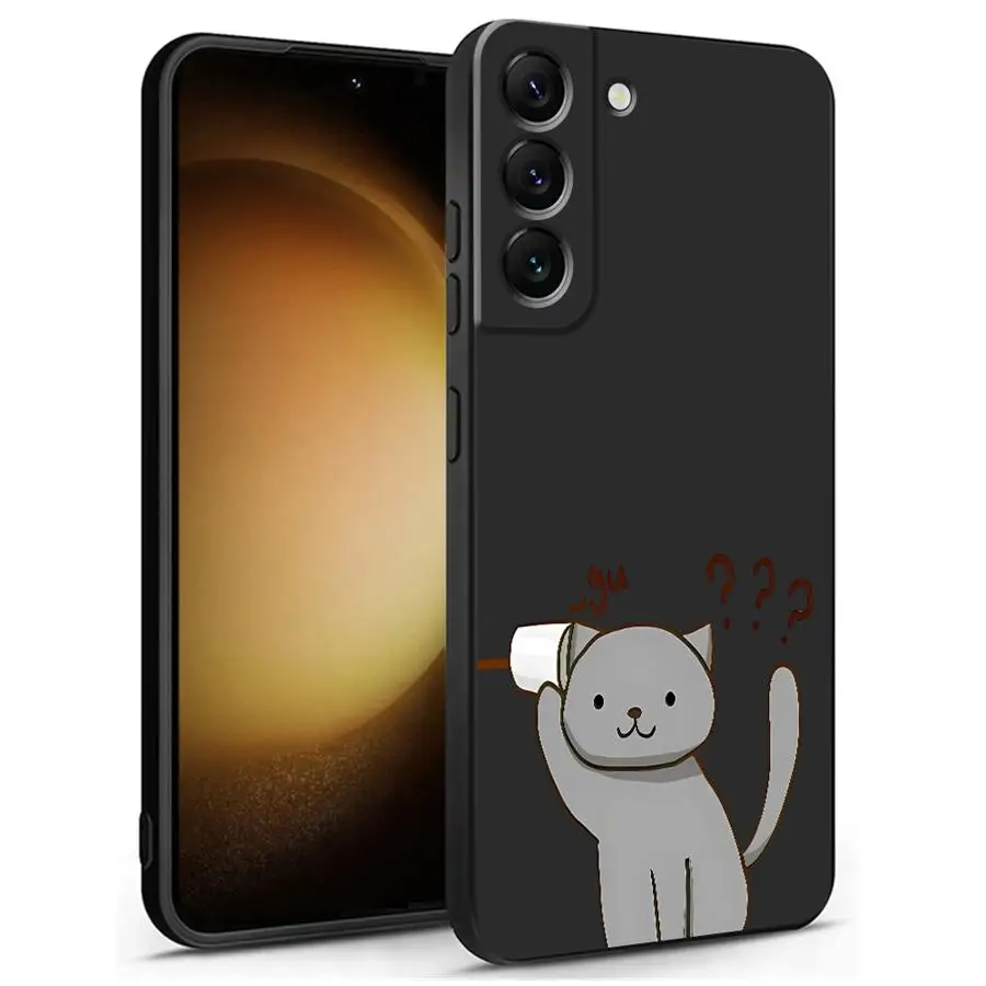 Funda de teléfono con diseño de gato de dibujos animados para Samsung Galaxy A53 A22 A51 A35 A54 A21s A52 A55 A72 A24 A73 A56 A33 A25 A25 A23 A35 - imagen 2