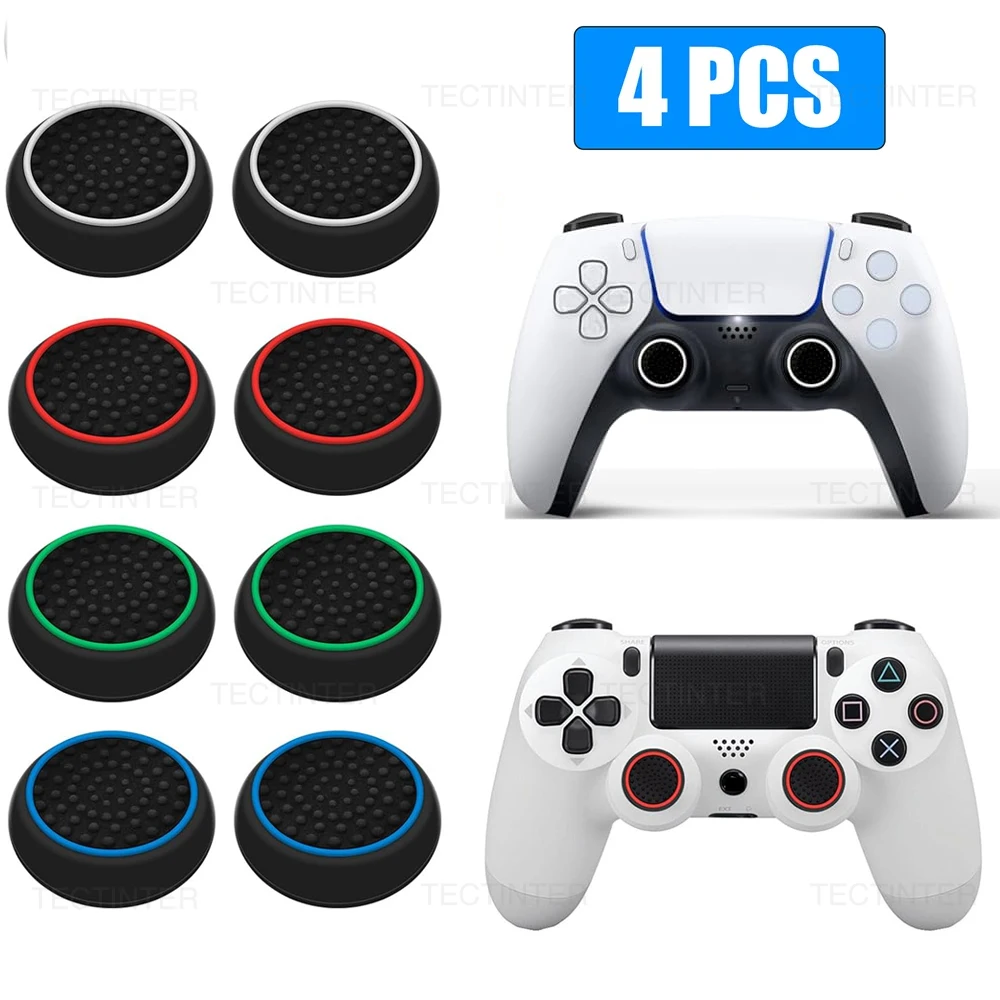 4 Uds. Tapas de agarre de palanca analógica de silicona para PS5/PS4/PS3/Switch 2 cubierta JoyCon para controlador Xbox One/Xbox Series X S/Xbox 360 - imagen 2