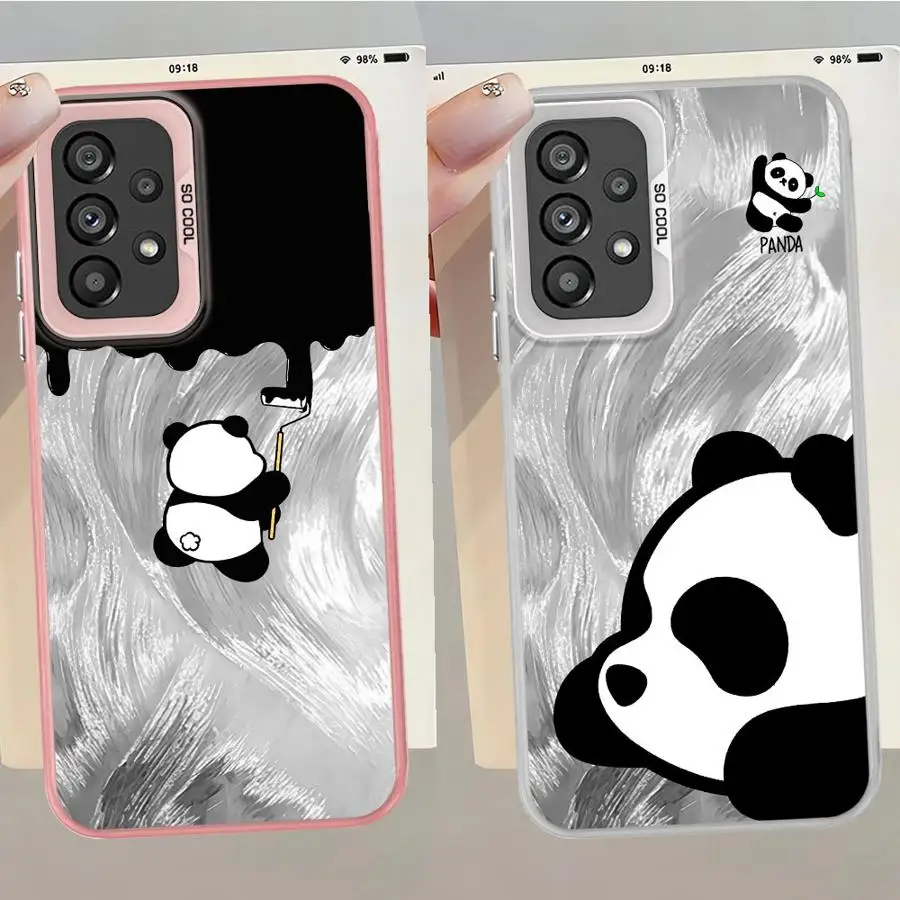 Funda trasera de teléfono para Samsung Galaxy S23 Note 20 Ultra S24 FE S21 S22 S23 S25 S20 Plus Panda de dibujos animados - imagen 5